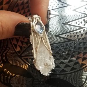 .:SOLD:. Danburite x Indigo Aura Quartz Pendant